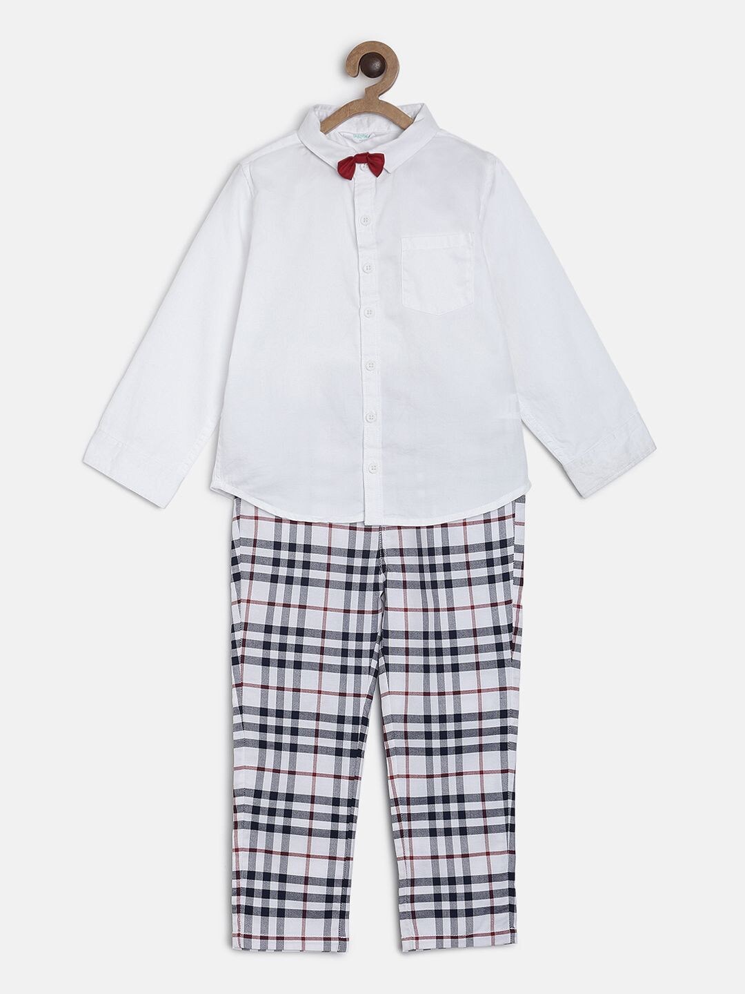 

MINI KLUB Boys White & Black T-shirt With Trousers