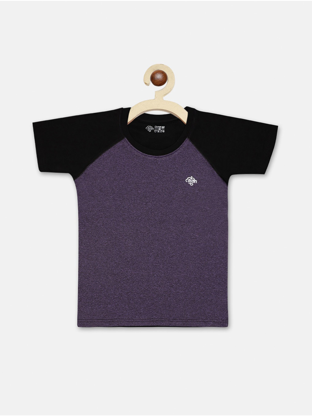 

CHIMPRALA Boys Purple & Black Colourblocked T-shirt
