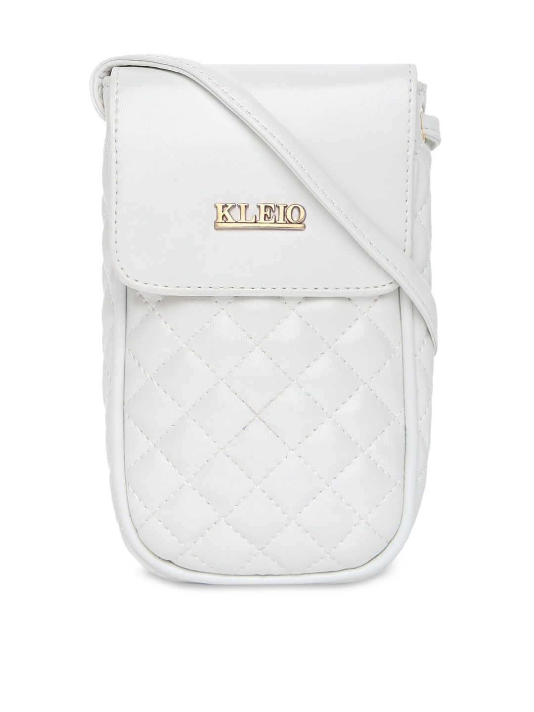 

KLEIO Women Textured Structured Sling Bag With Quilted Detail, White