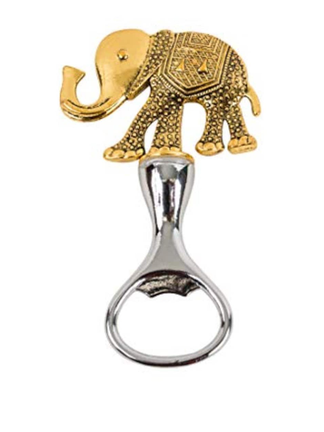 

Chumbak SIlver-Toned & Gold-Toned Royal Elephant Bottle Opener