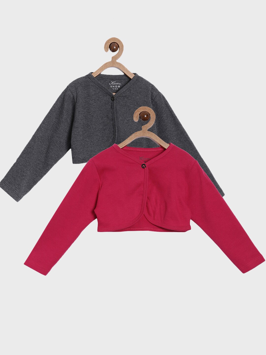 

Kryptic Girls Pack of 2 Charcoal Grey & Pink Shrug