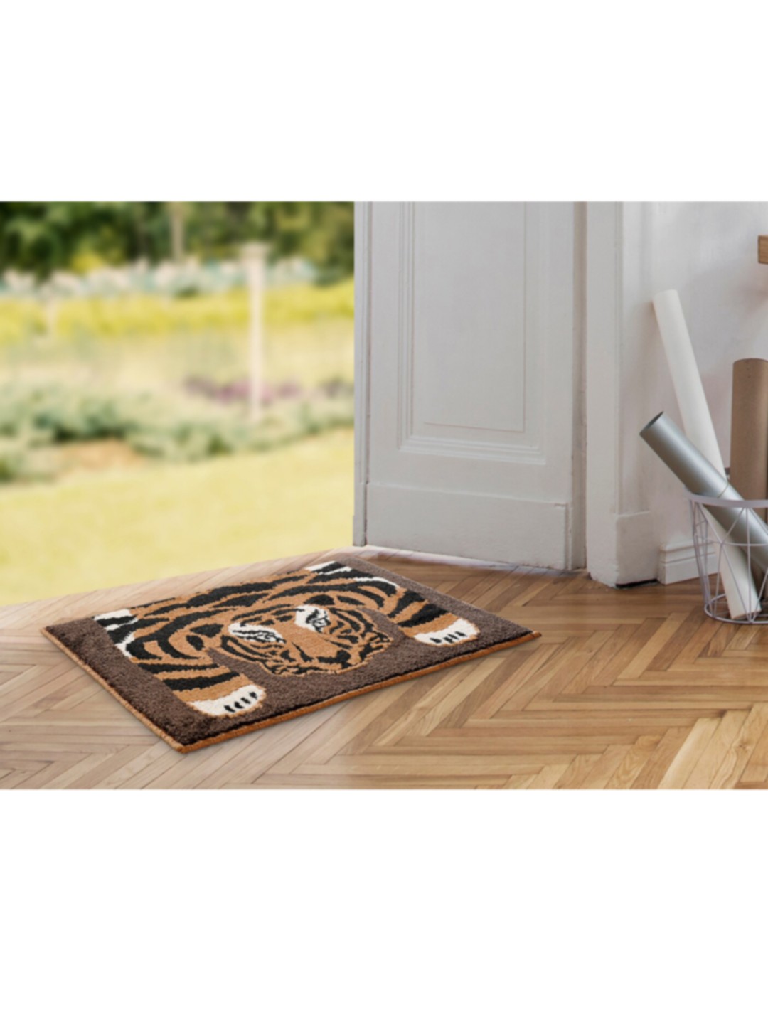 

Saral Home Brown & Black Printed Anti-Skid Cotton Doormat