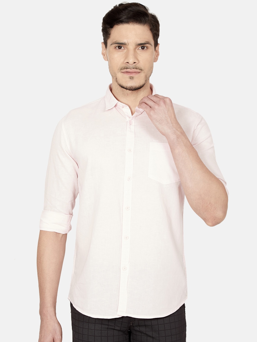 

Oxemberg Men Pink Slim Fit Casual Shirt