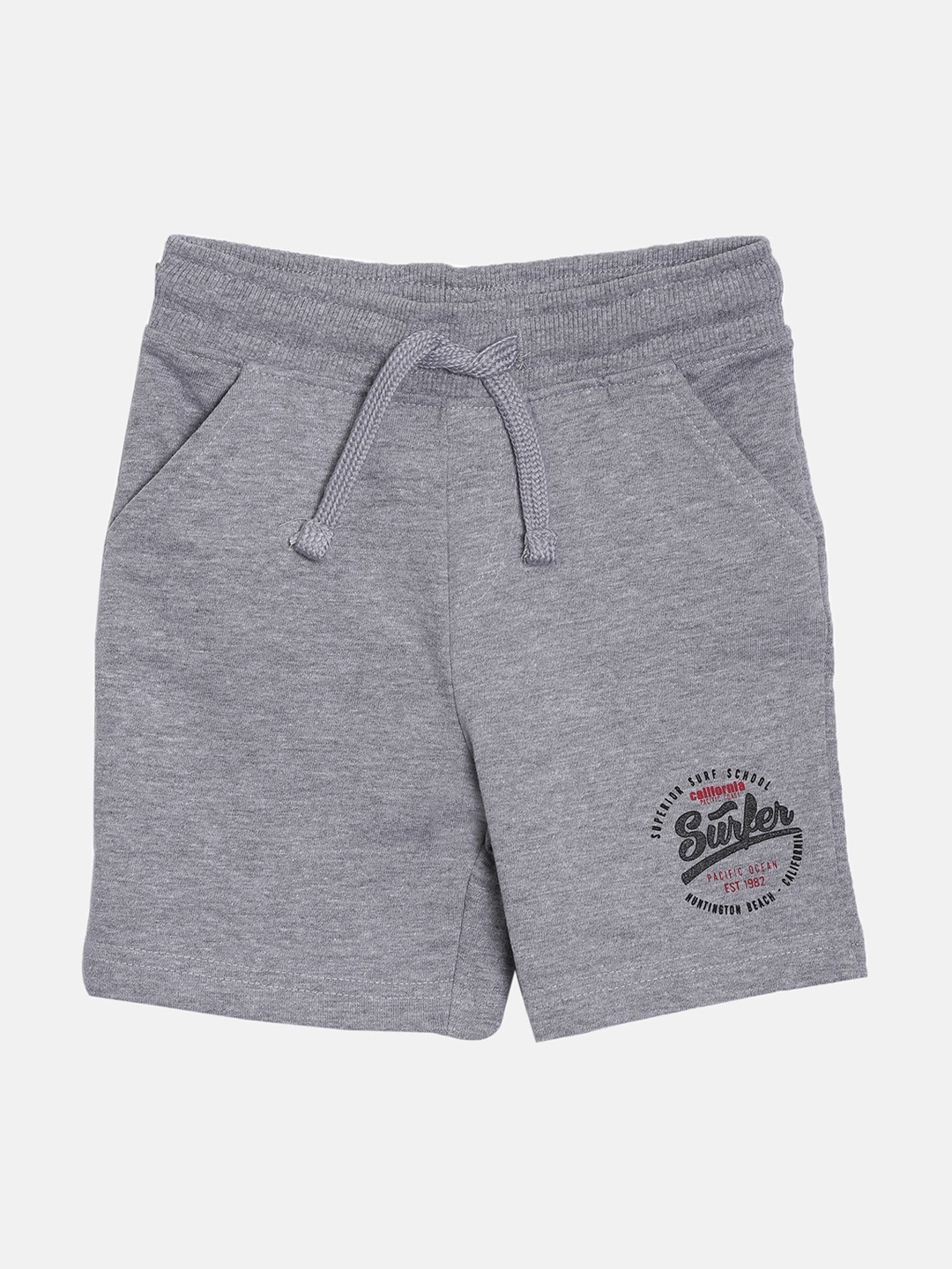 

3PIN Boys Grey Mid-Rise Cotton Regular Shorts