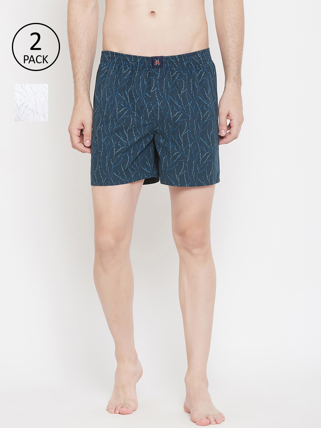 

Crimsoune Club Men Pack Of 2 Pure Cotton Boxers BX4106A, Navy blue