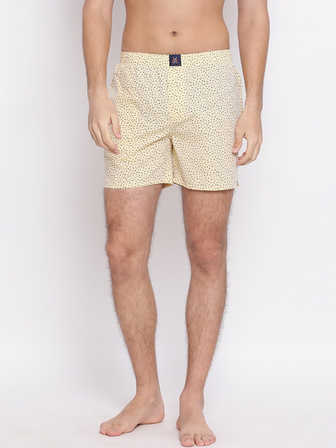 

Crimsoune Club Men Yellow & Blue Printed Pure Cotton Boxer BX4079A
