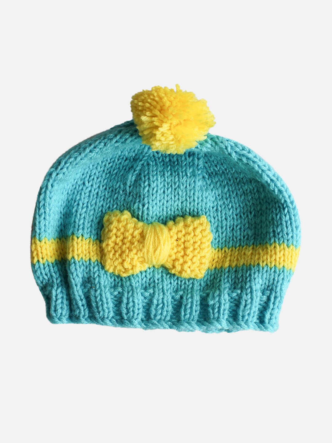 

Woonie Unisex Kids Blue & Yellow Beanie