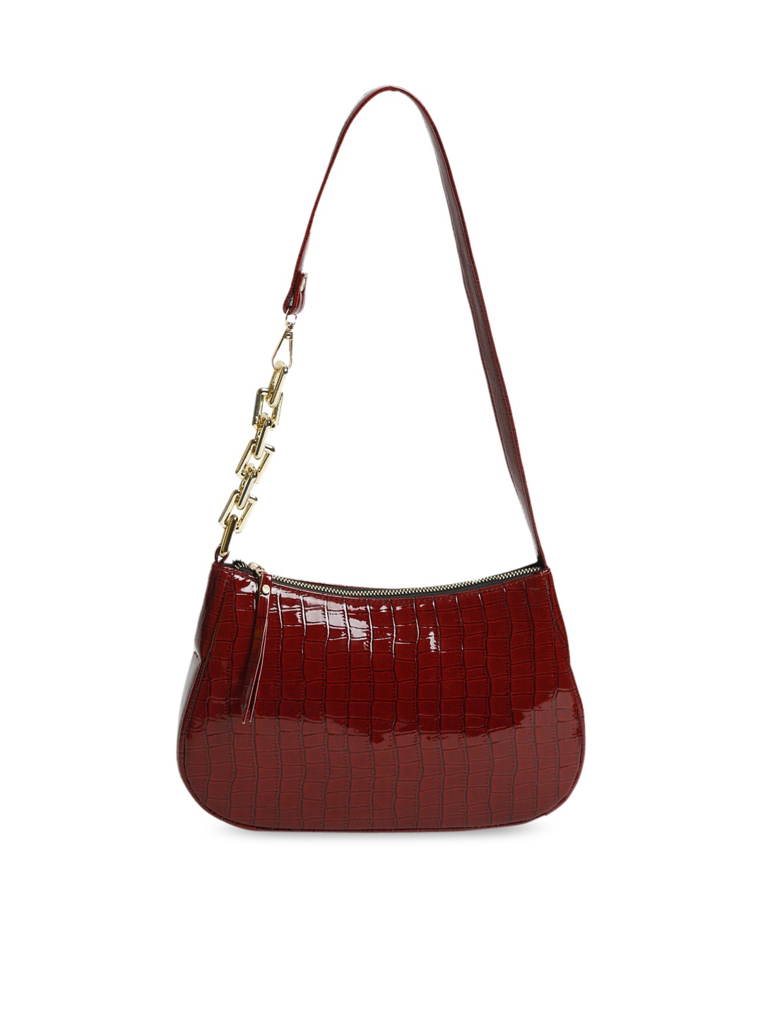 

Apsis Women Maroon Textured Hobo Bag