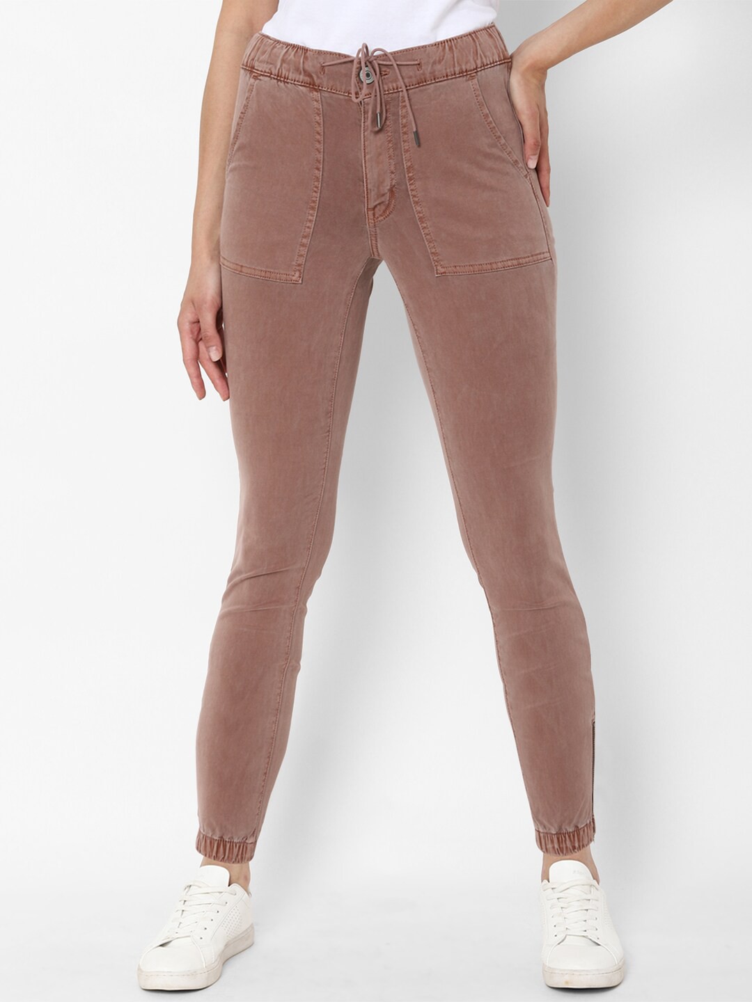 

AMERICAN EAGLE OUTFITTERS Women Brown Solid Jeggings