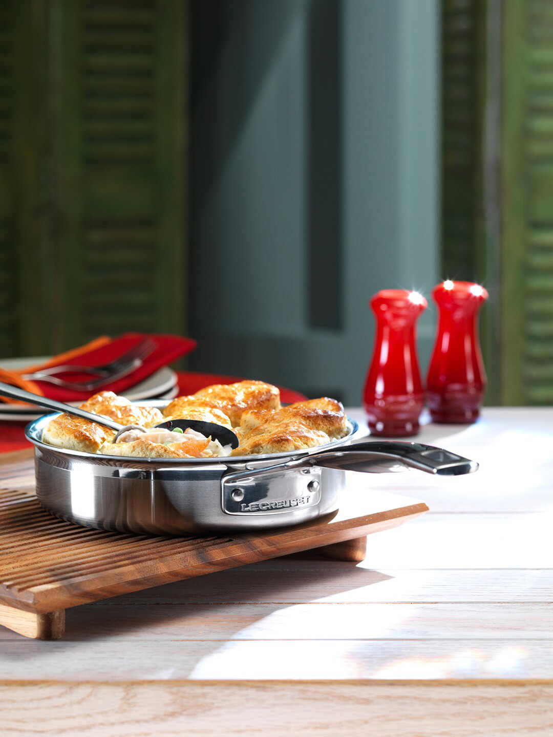 

LE CREUSET Steel-Toned 3-Ply Saute Pan 20 Poach Insert