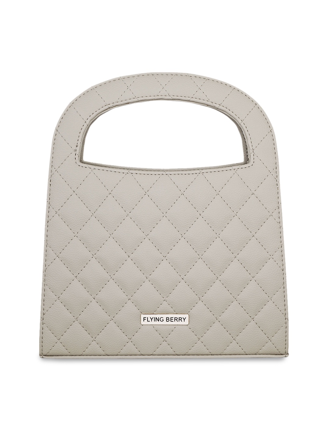 

FLYING BERRY Grey Textured PU Bucket Hobo Bag with Quilted