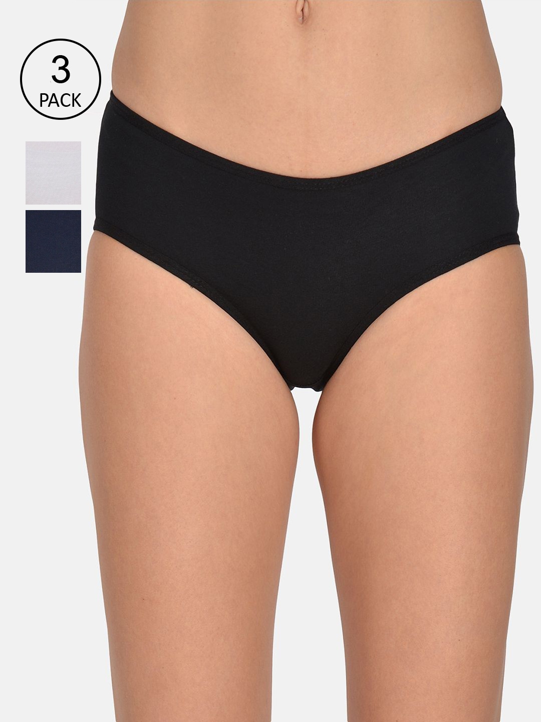 

mod & shy Women Pack Of 3 Assorted Hipster Briefs MU1505356