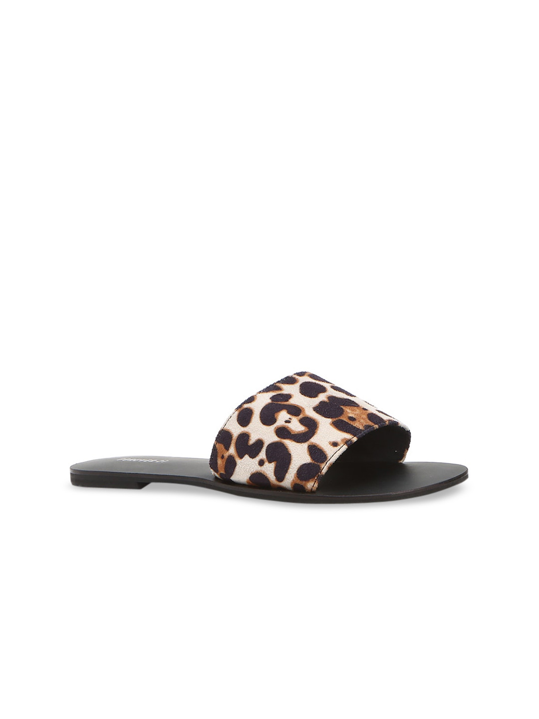 

FOREVER 21 Women White Leopard Printed Open Toe Flats