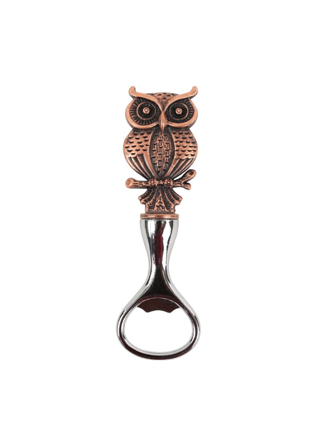 

Chumbak Silver-Toned & Brown Owl Bottle Opener