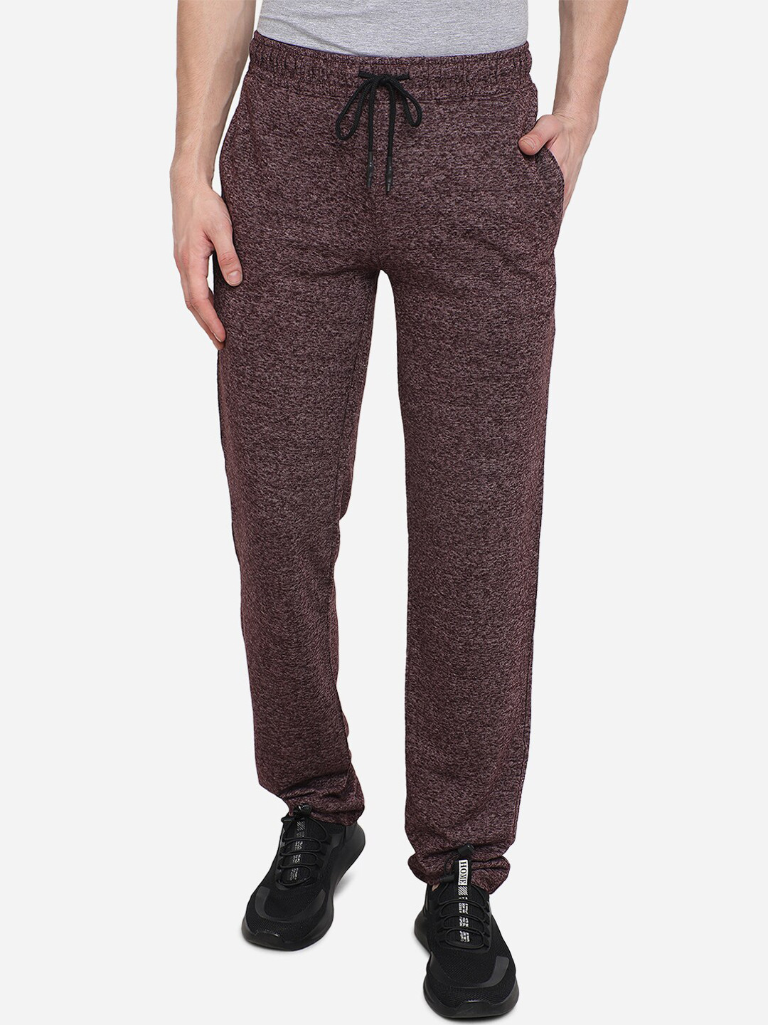 

JADE BLUE Men Brown Solid Slim-Fit Track Pants
