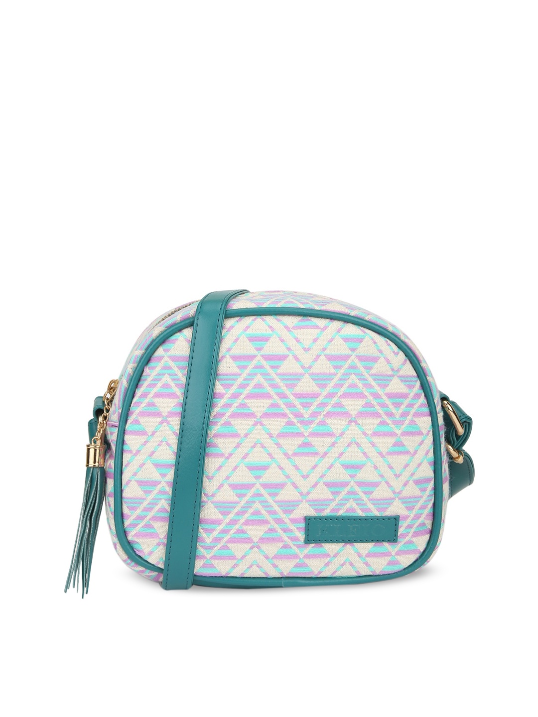 

KLEIO Jacquard Half Moon Sling Bag, Olive