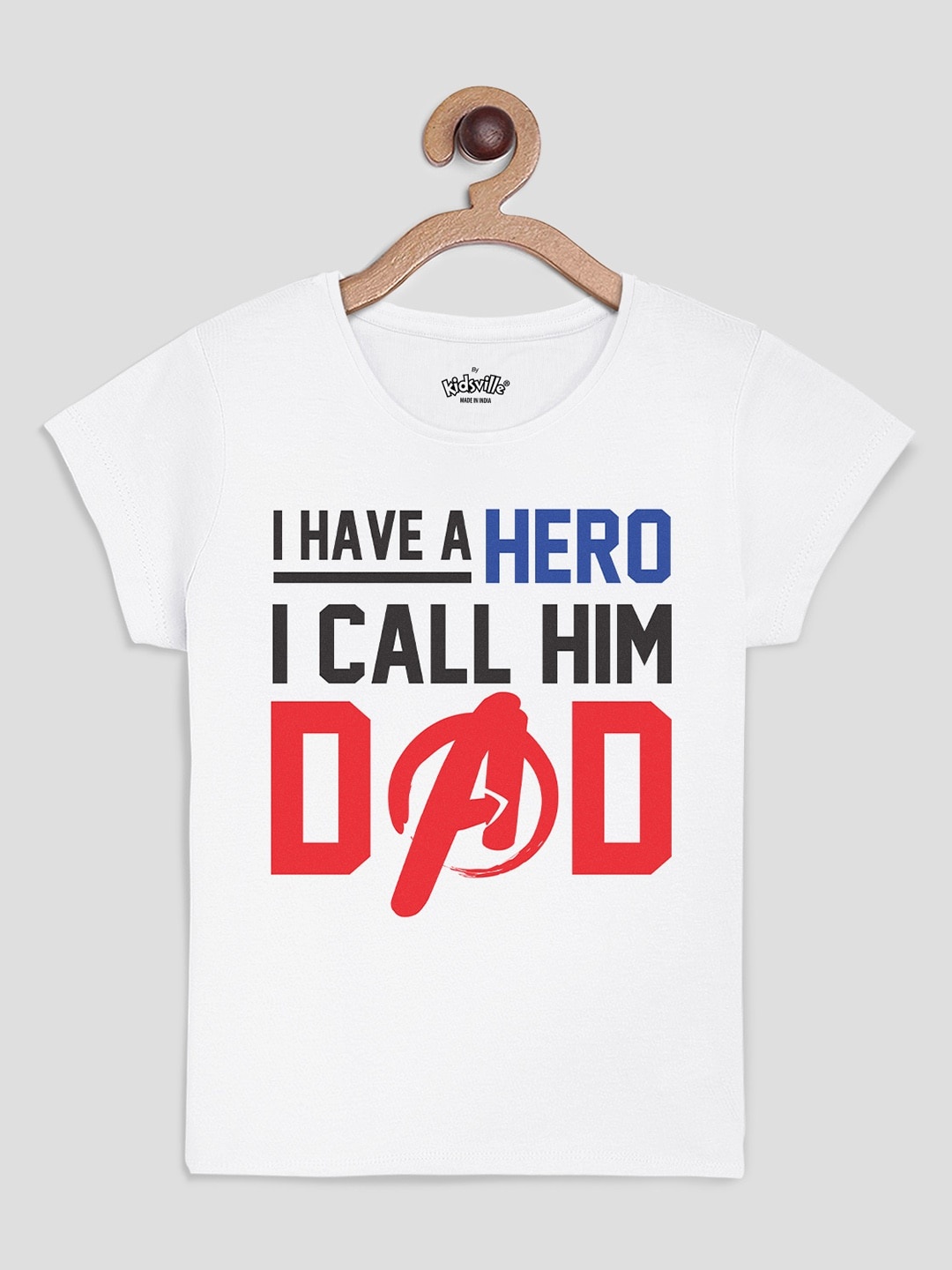 

Kids Ville Girls White Avengers Printed Cotton Pure Cotton T-shirt