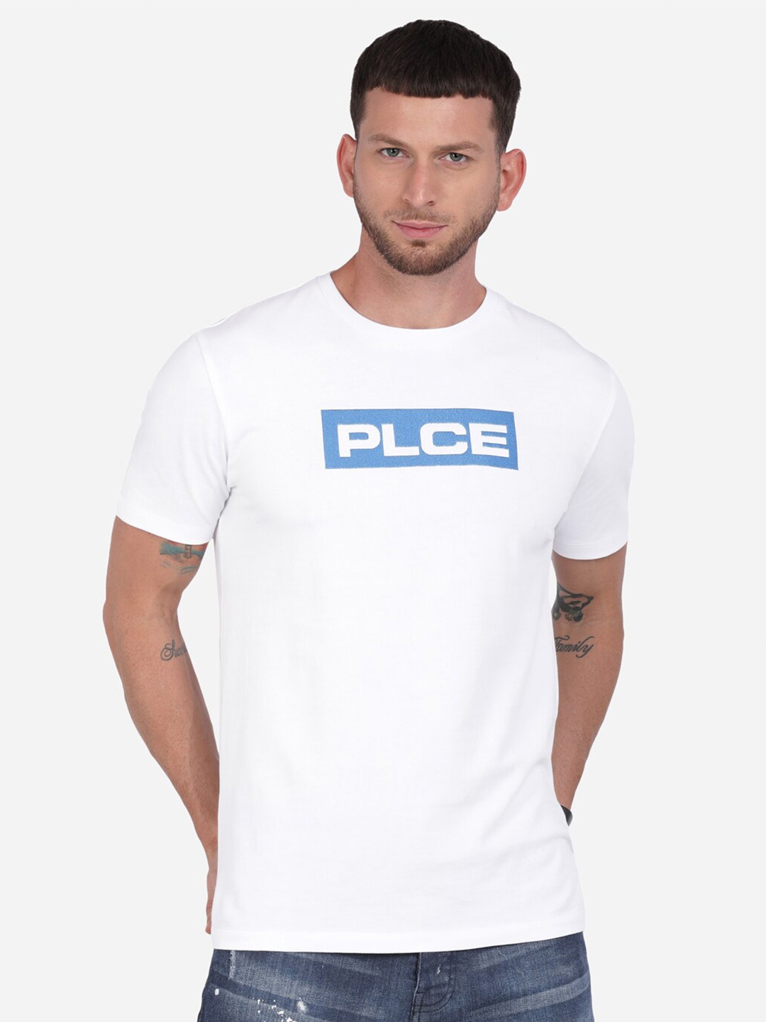

883 Police Men White Typography Printed T-shirt