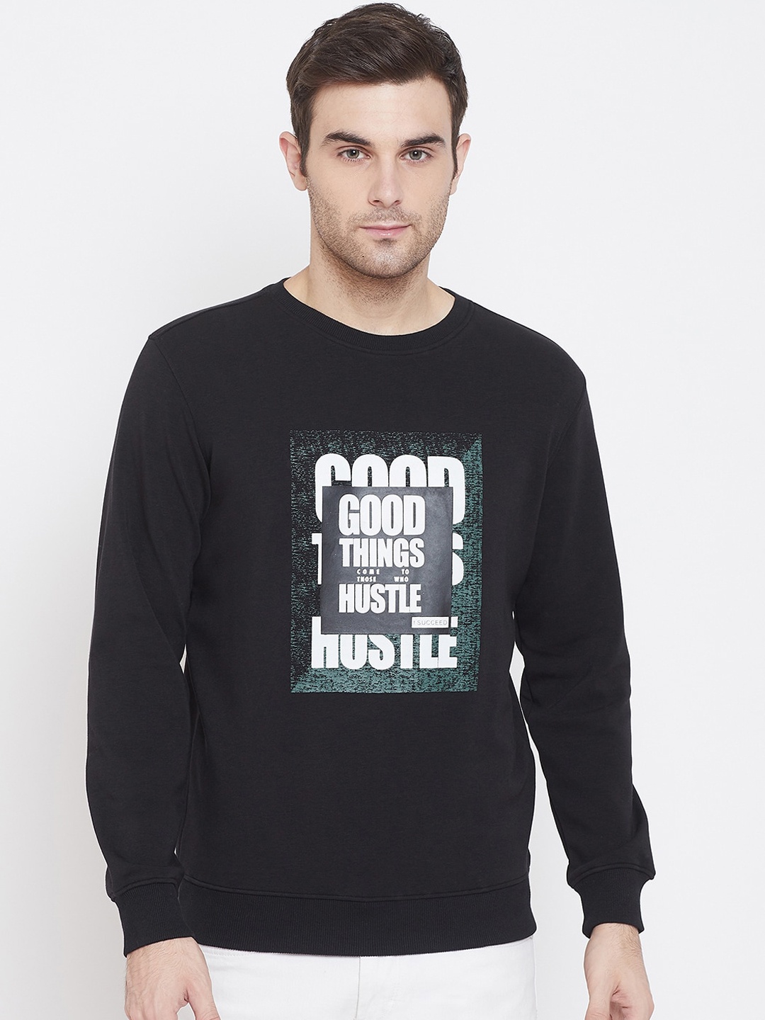 Crimsoune Club Men Black Printed Sweatshirt