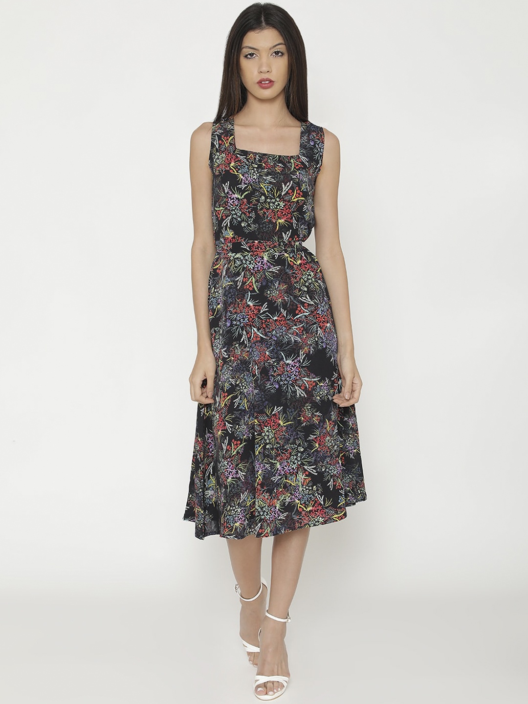 

Yaadleen Multicoloured Floral Midi Dress, Multi