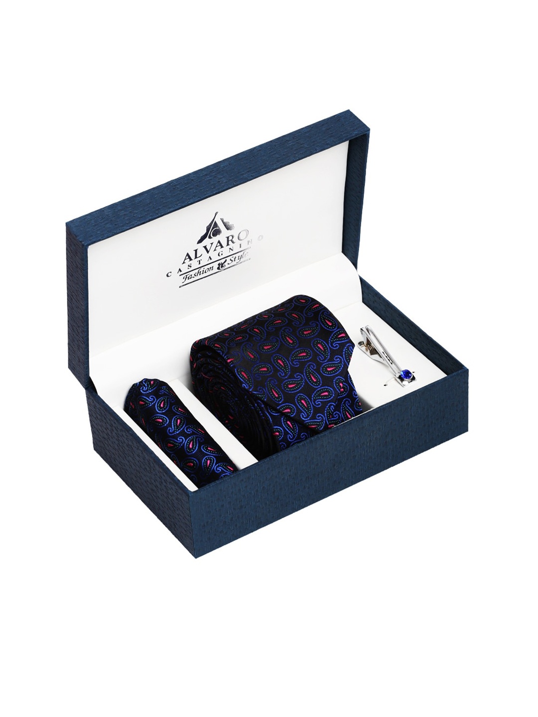 

Alvaro Castagnino Men Blue Self-Design Accessory Gift Set