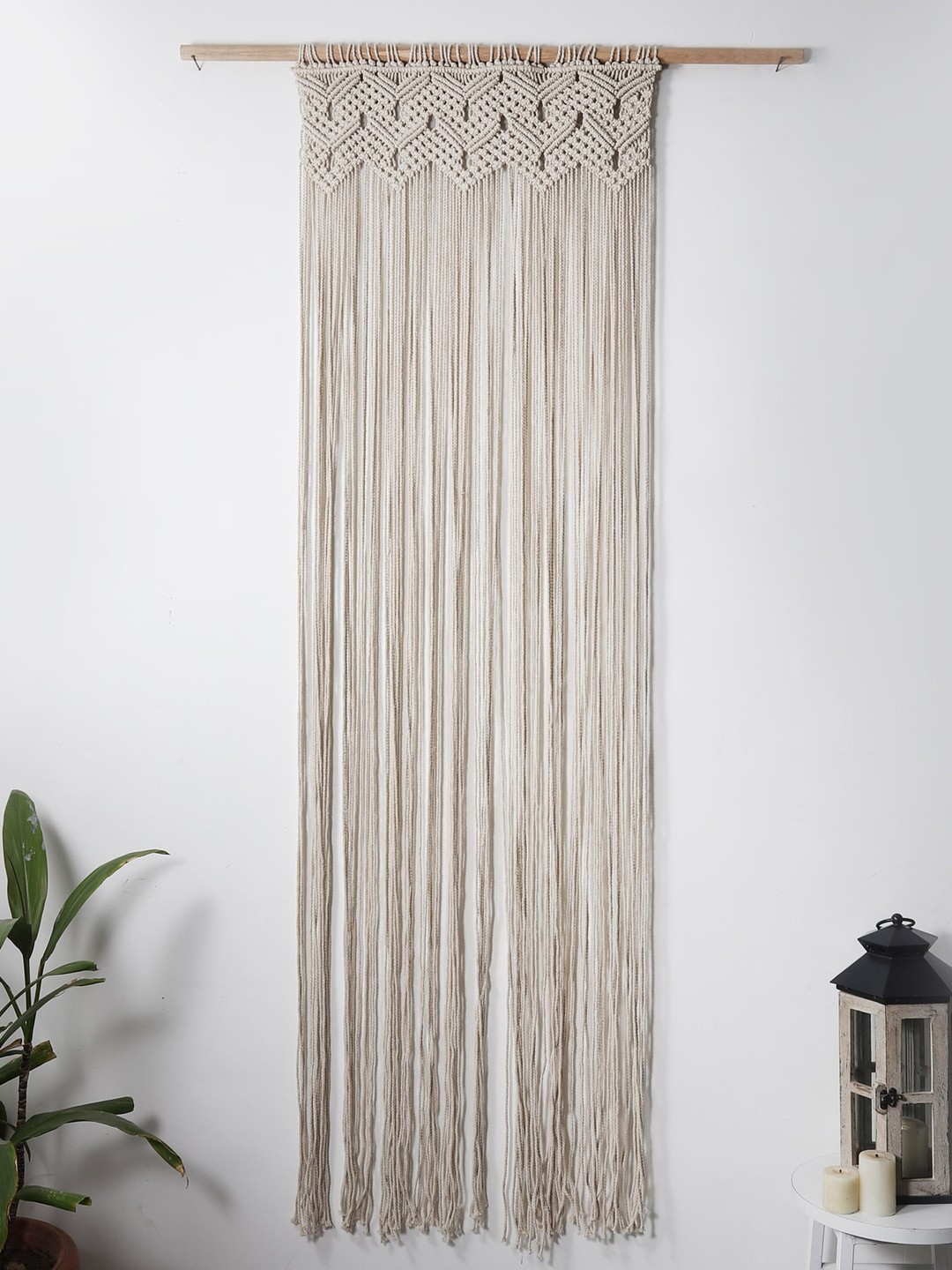 

The Decor Mart Macrame Knotted Off White Curtains
