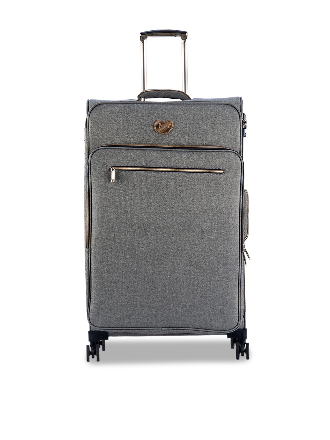 

IT luggage Grey Solid Soft-Sided Large Glisten Trolley Suitcase