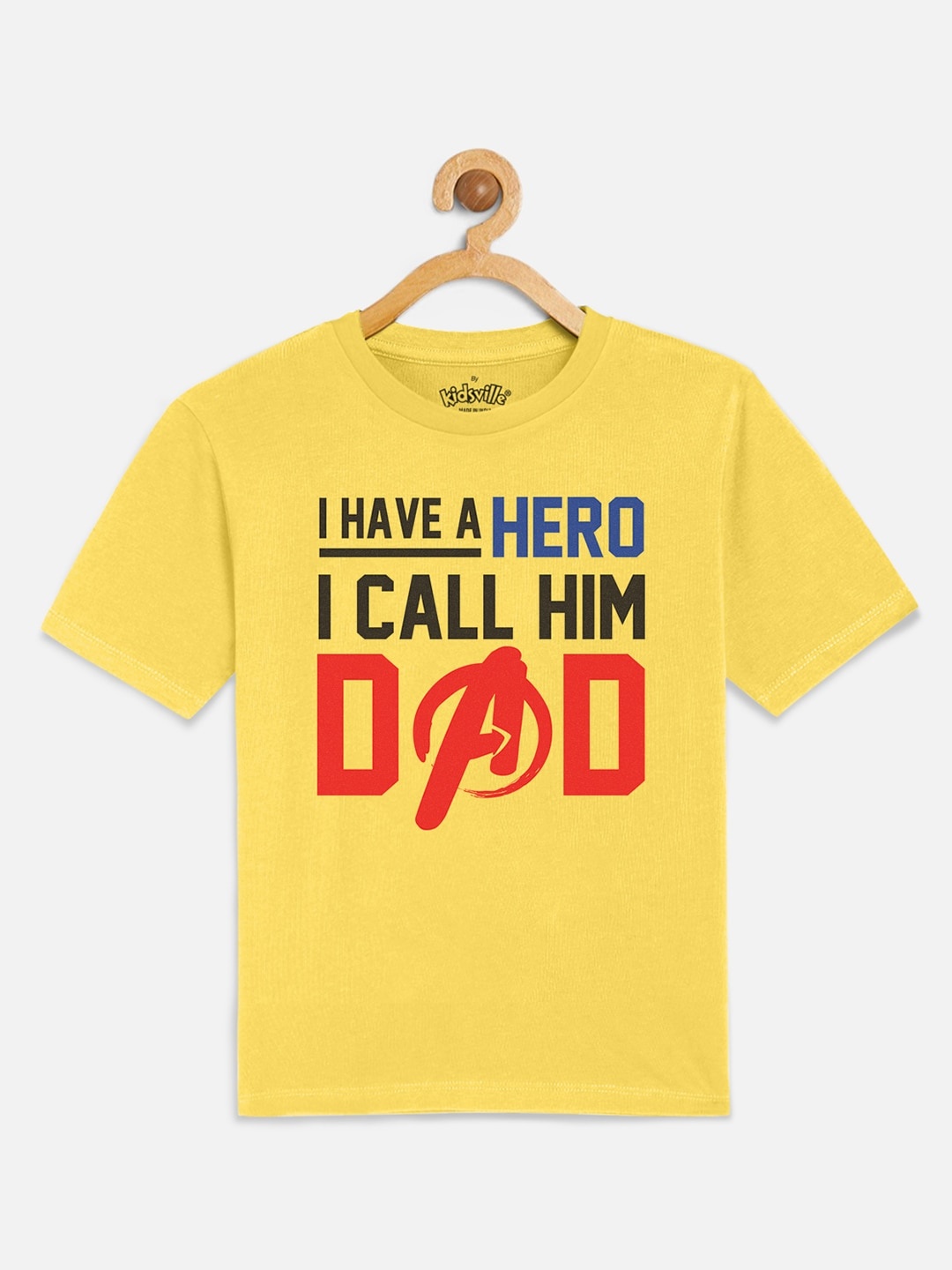 

Kids Ville Boys Yellow Avengers Printed Cotton Pure Cotton T-shirt