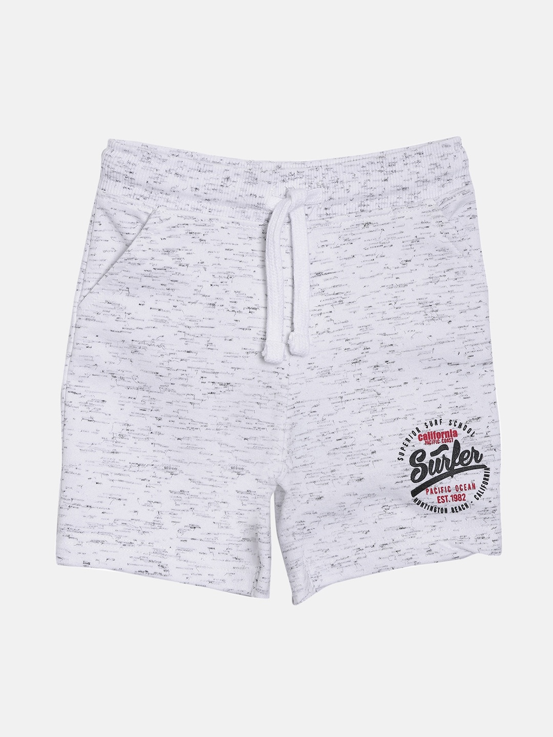 

3PIN Boys White Mid-Rise Regular Shorts