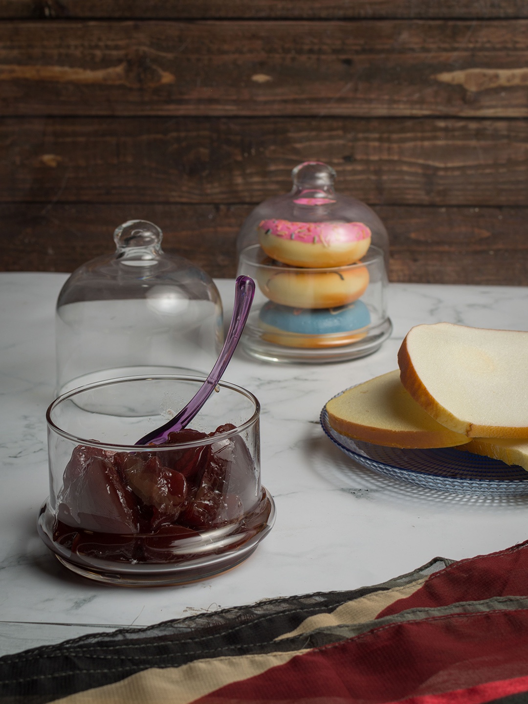 

Pasabahce Set Of 2 Transparent Solid Bowl With Dome 505 ML