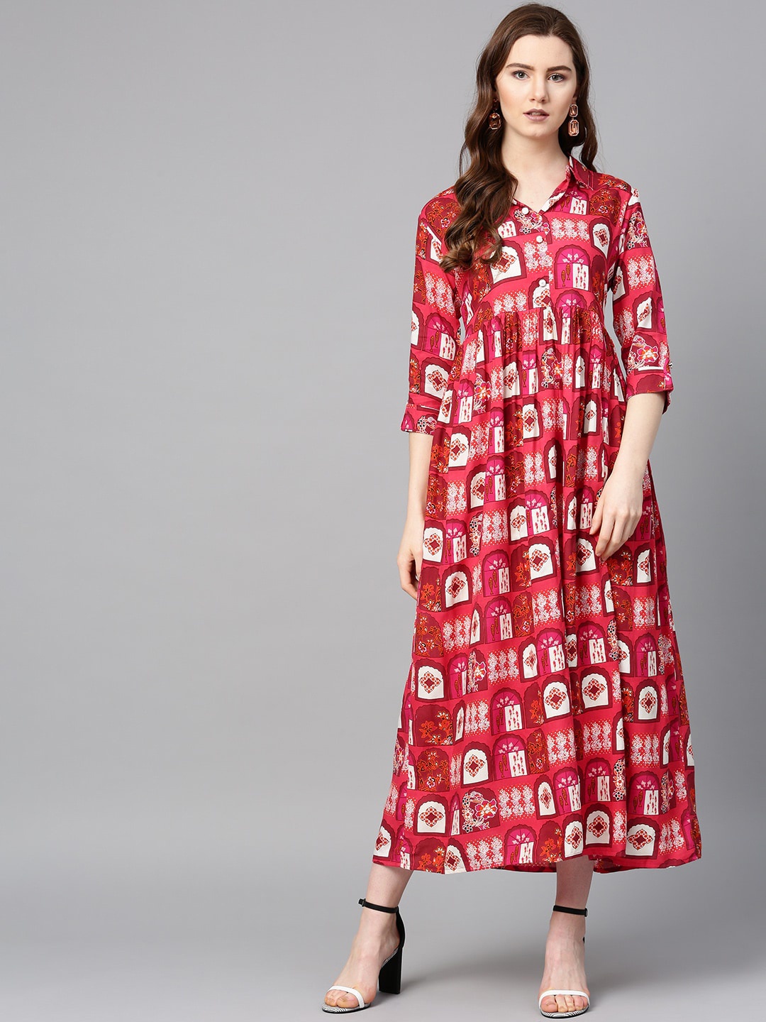 

Sringam Pink Maxi Dress