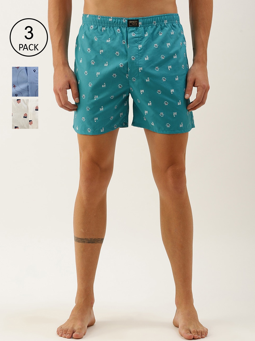 

Urban Dog Men Pack Of 3 Assorted Pure Cotton Boxers UDBX354_UDBX359_UDBX322-M