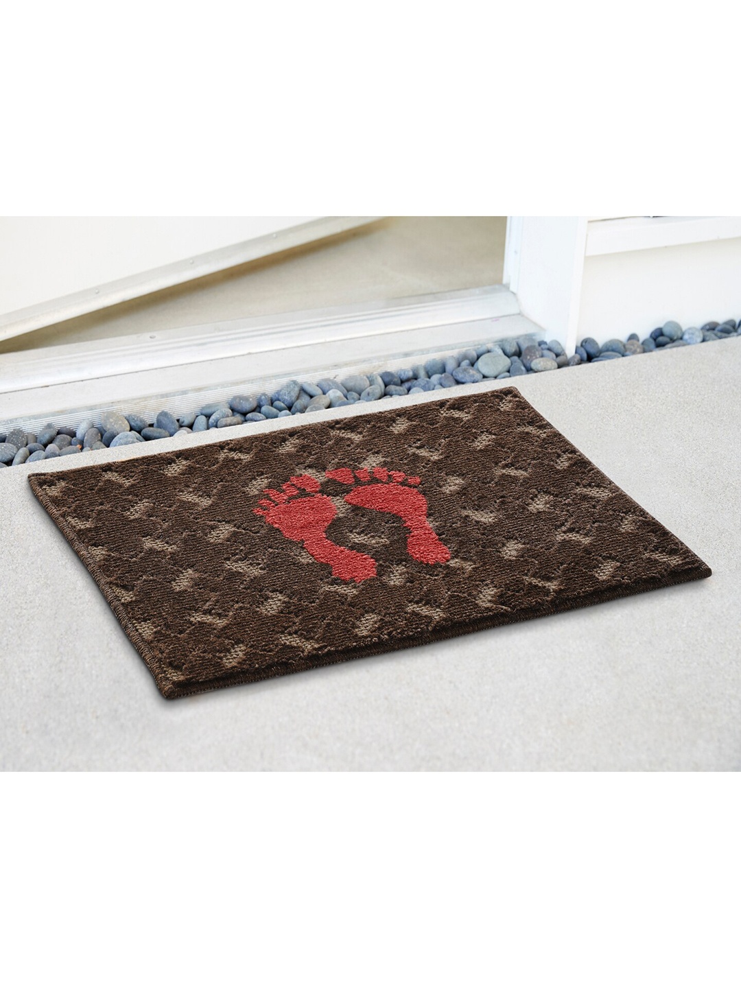 

Saral Home Brown & Red Printed Anti-Skid Cotton Doormat