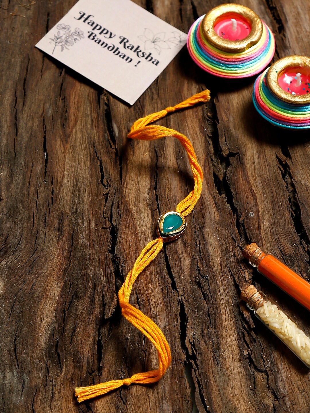 

Ruby Raang Gold Kundan Rakhi Gift Box