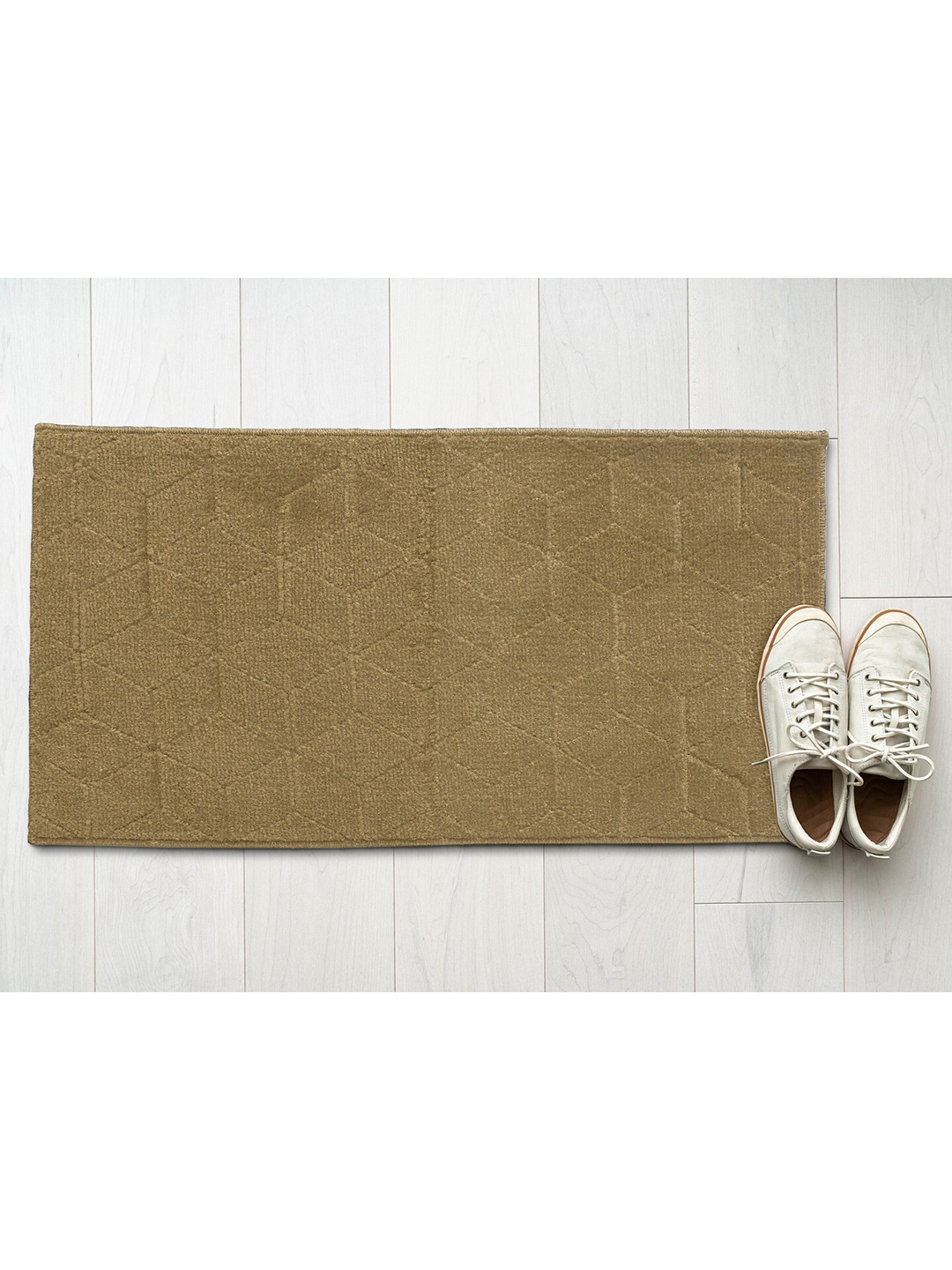 Saral Home Beige Solid Cotton Anti-Skid Doormats