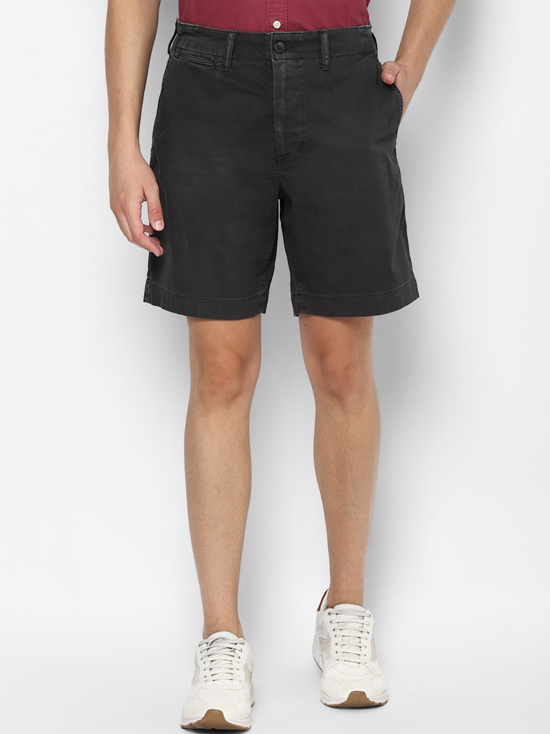 

AMERICAN EAGLE OUTFITTERS Men Grey Mid-Rise Cotton Regular Shorts