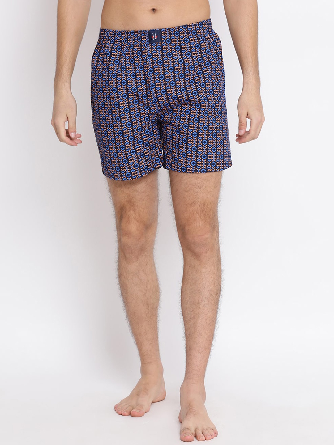 

Crimsoune Club Men Blue & Orange Printed Pure Cotton Boxers BX4084A-2
