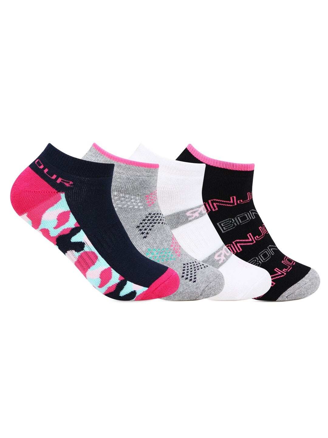 

Bonjour Women Pack Of 4 Assorted Ankle-Length Socks