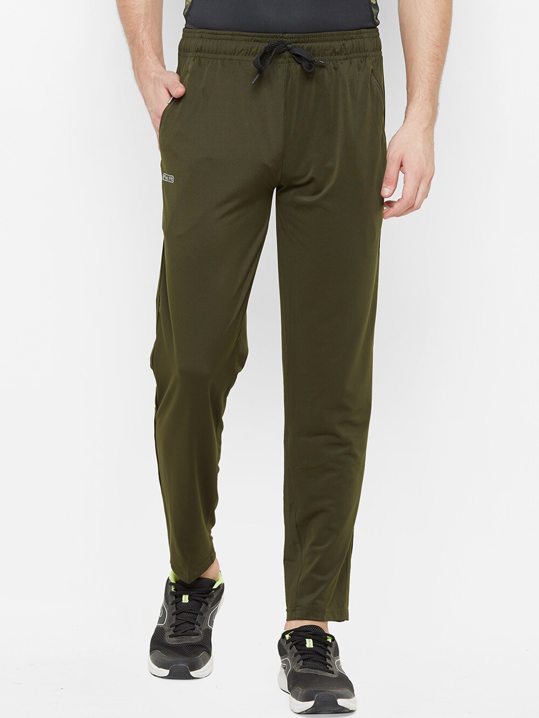 

Black Panther Men Olive Green Solid Slim-Fit Track Pants