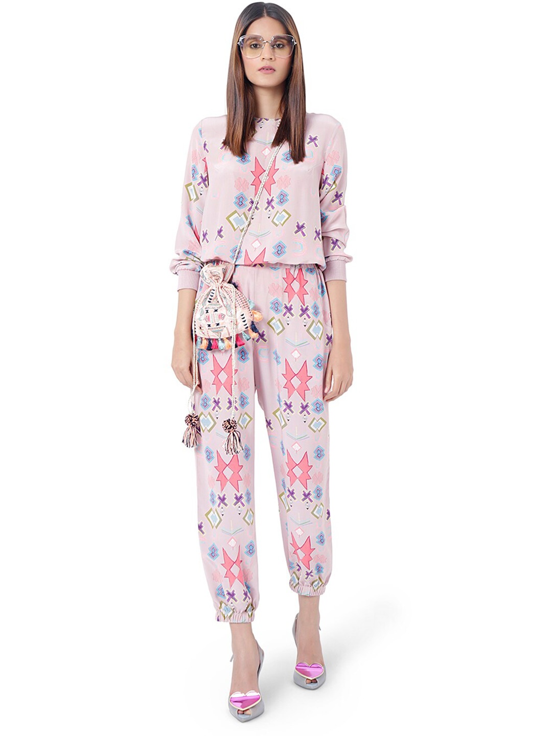 

PS PRET BY PAYAL SINGHAL Pink & Purple Printed Two-Piece