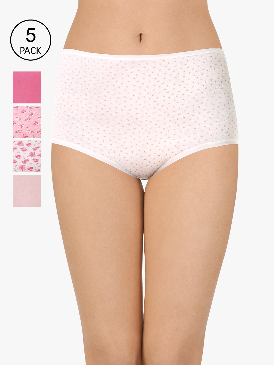

every de by amante Women Pack Of 5 Assorted High Rise Full Briefs EK251