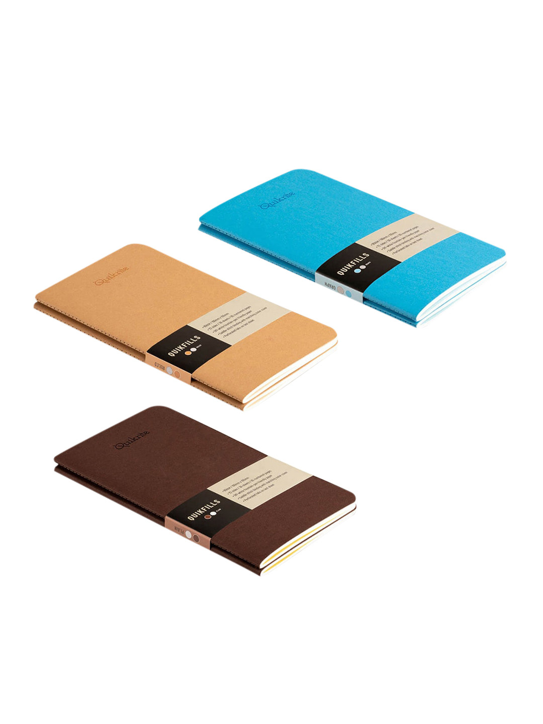 

Pennline Set Of 6 Quickfill Plain Ruled & Graph Notebooks, Brown