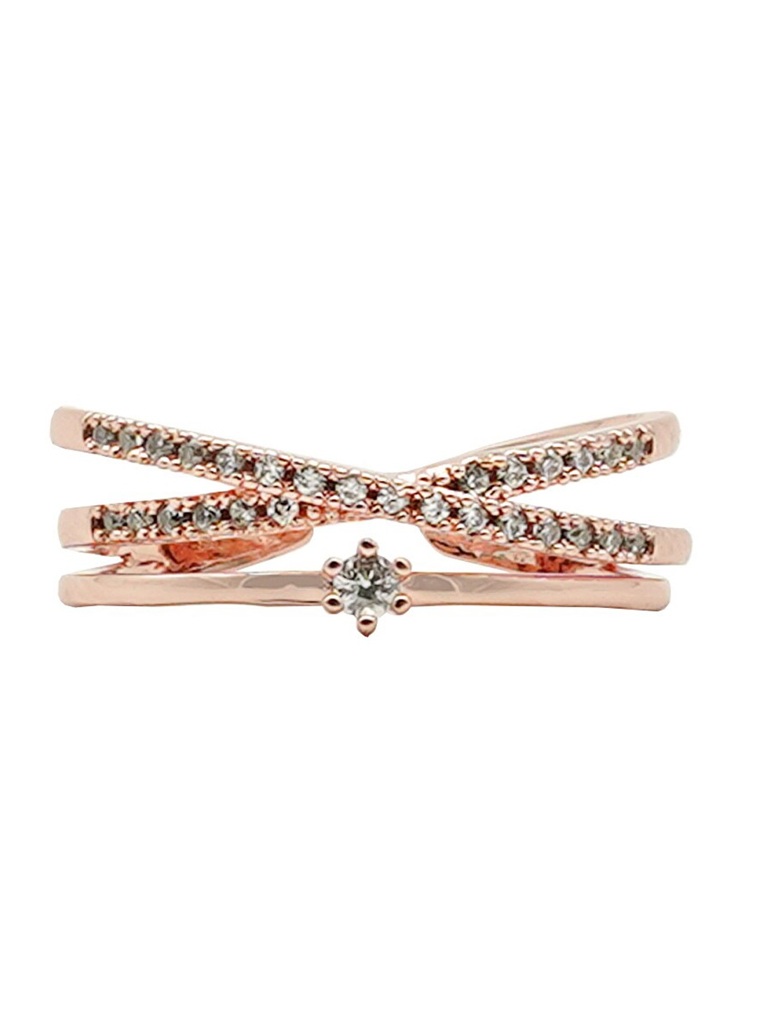 

JOKER & WITCH Rose Gold-Toned Rhinestones-Studded Finger Ring
