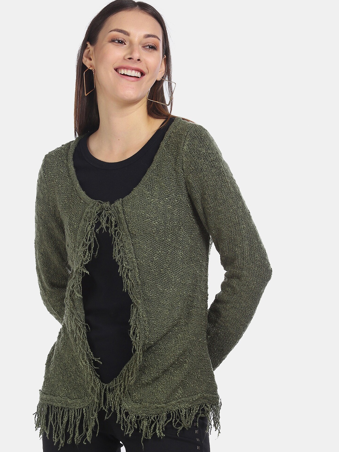 

Ed Hardy Women Olive Green Shrug
