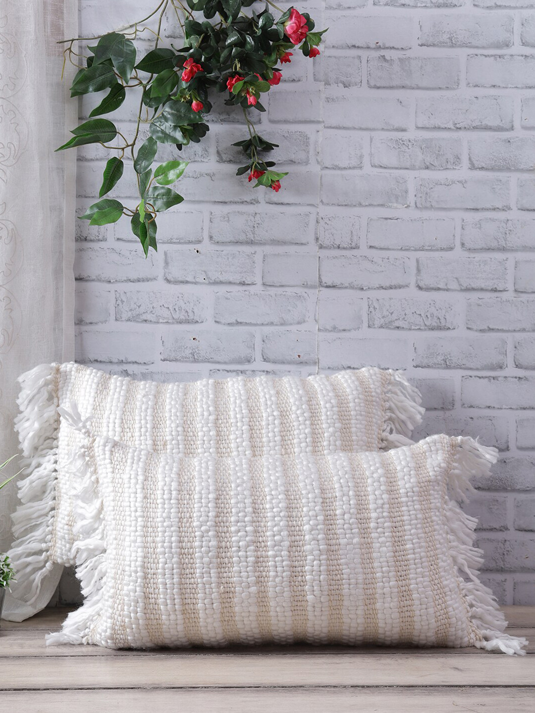 

eyda Unisex Cream Striped, Off white
