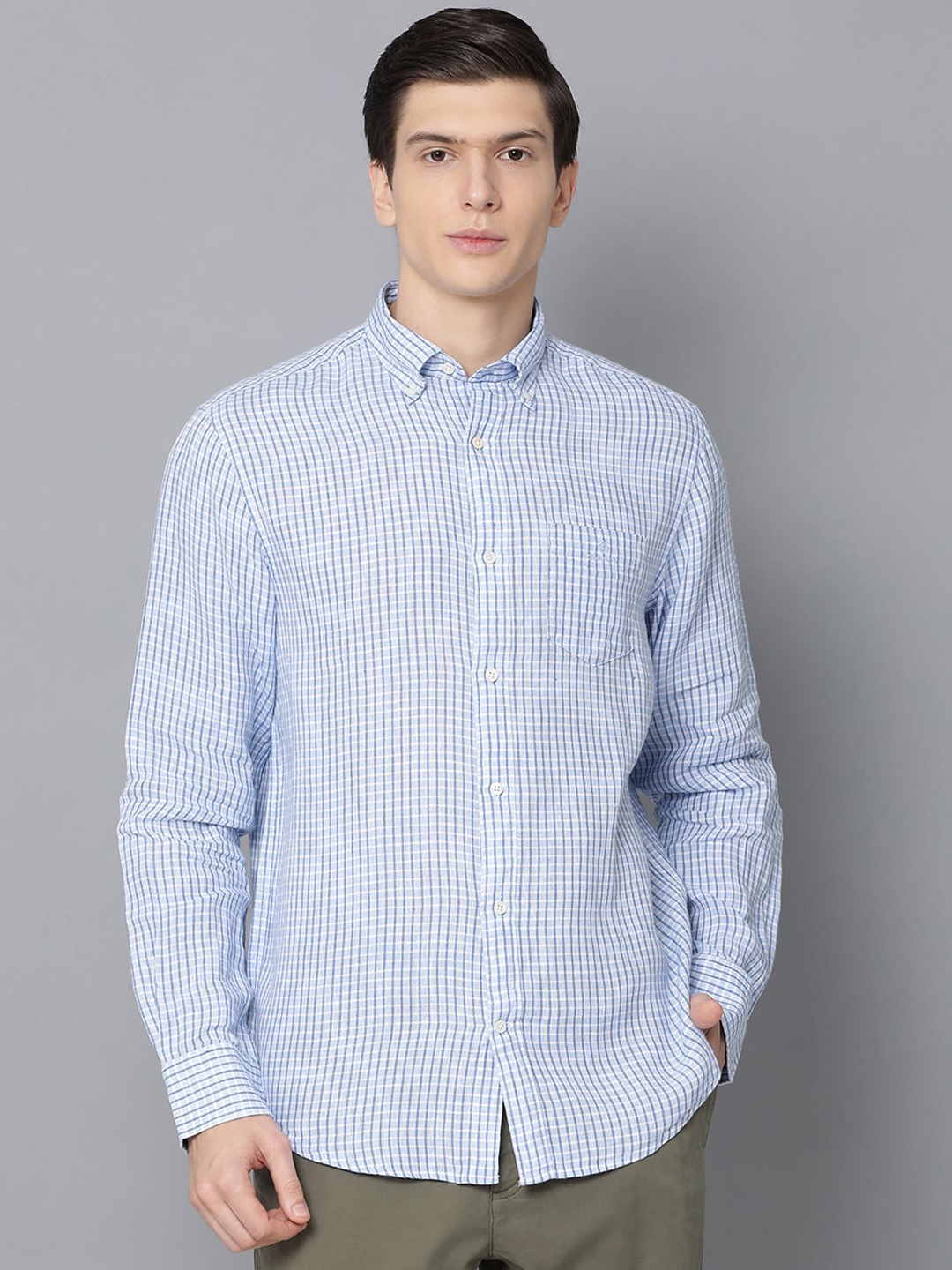 

GANT Men Blue Slim Fit Gingham Checks Checked Casual Shirt