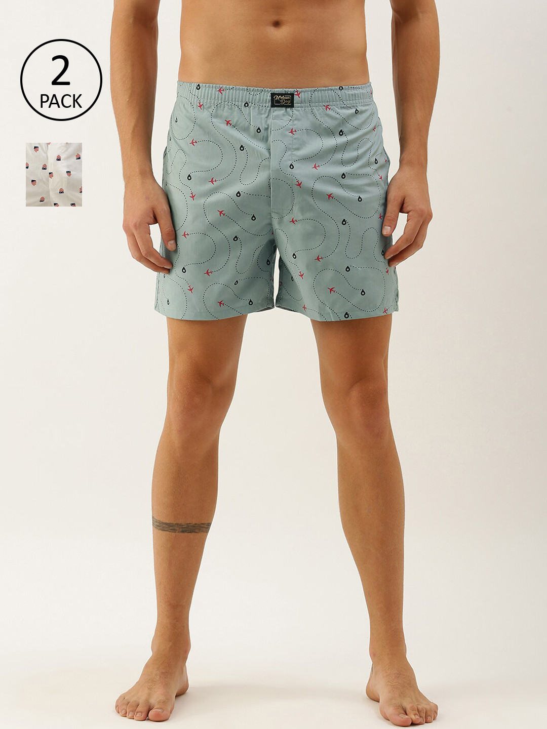 

Urban Dog Men Pack Of 2 Assorted Pure Cotton Boxers UDBX310_UDBX359