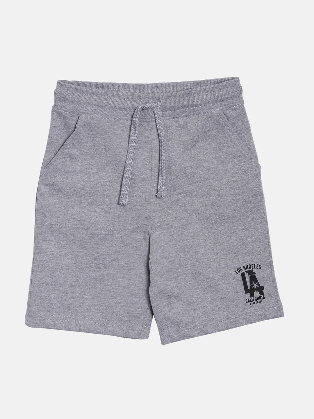 

3PIN Boys Grey Melange Mid-Rise Regular Shorts