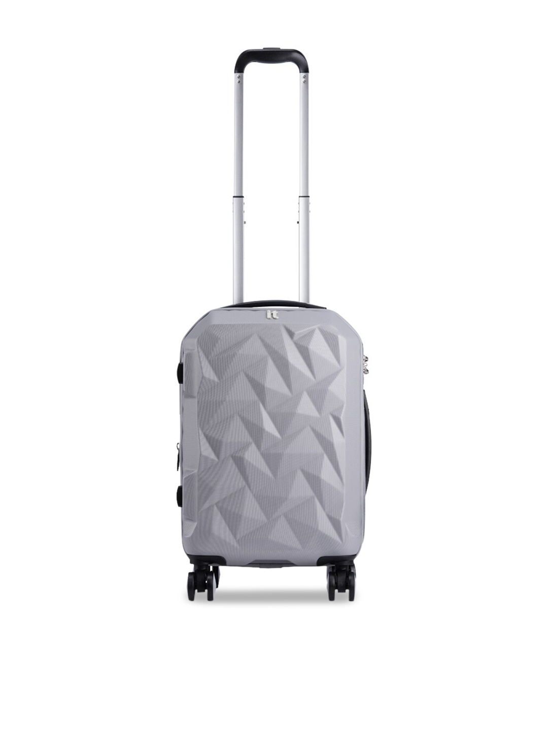 

IT luggage Grey Textured Hard-Sided Cabin Trolley Suitcase