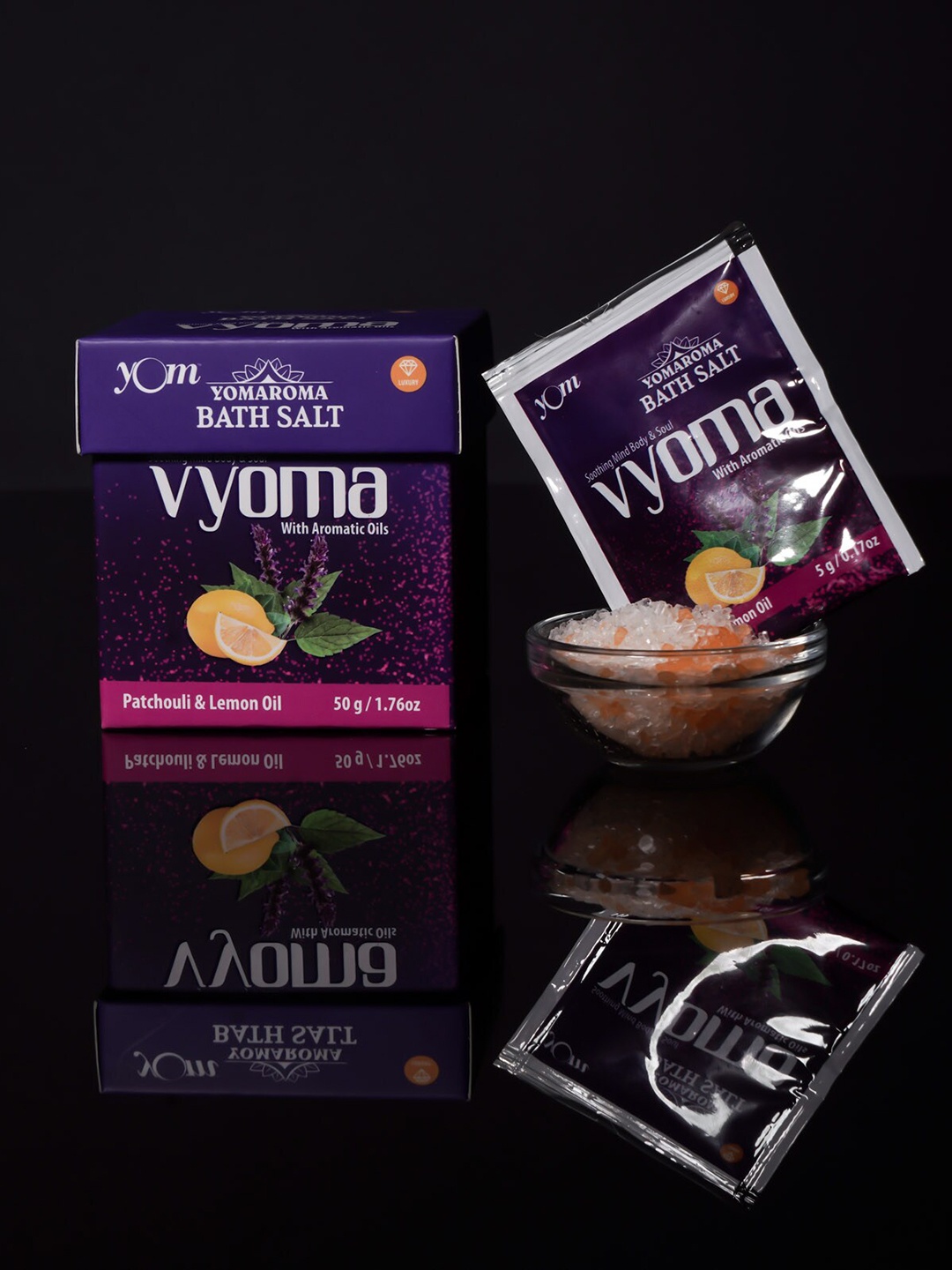 YOM Unisex Yomaroma Vyoma Bath Salt With Aromatic Oils-50 g, Purple